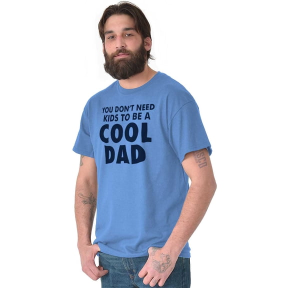 Cat Dog Dad Dont Need Kids to be Cool Men's Big & Tall Crewneck Graphic Tee Brisco Brands 2X