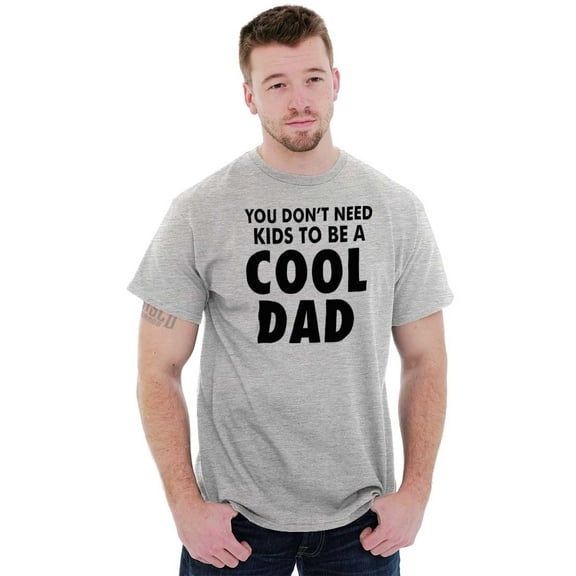 Cat Dog Dad Dont Need Kids to be Cool Men's Graphic T Shirt Tees Brisco Brands L