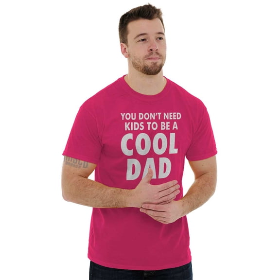 Cat Dog Dad Dont Need Kids to be Cool Men's Graphic T Shirt Tees Brisco Brands M