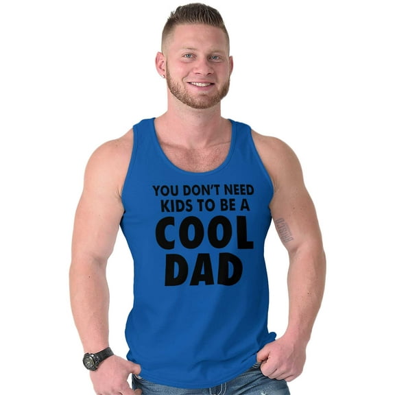 Cat Dog Dad Dont Need Kids to be Cool Tank Top Sleeveless Tee Men Brisco Brands S