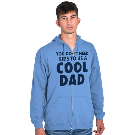 Cat Dog Dad Dont Need Kids to be Cool Zip Hoodie Sweatshirt Men Brisco Brands 4X
