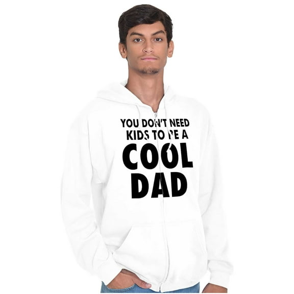 Cat Dog Dad Dont Need Kids to be Cool Zip Hoodie Sweatshirt Men Brisco Brands M