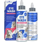 Dog Eye Drops & Eye Infection Treatment for Dogs and Cats – Soothe Infection & Allergy, Relieve Dry Eyes & Pink Eye, Pet Tear Stain Wash & Cleaner - Kitten Eye Drops for Discharge, Eye Rinse & Flush