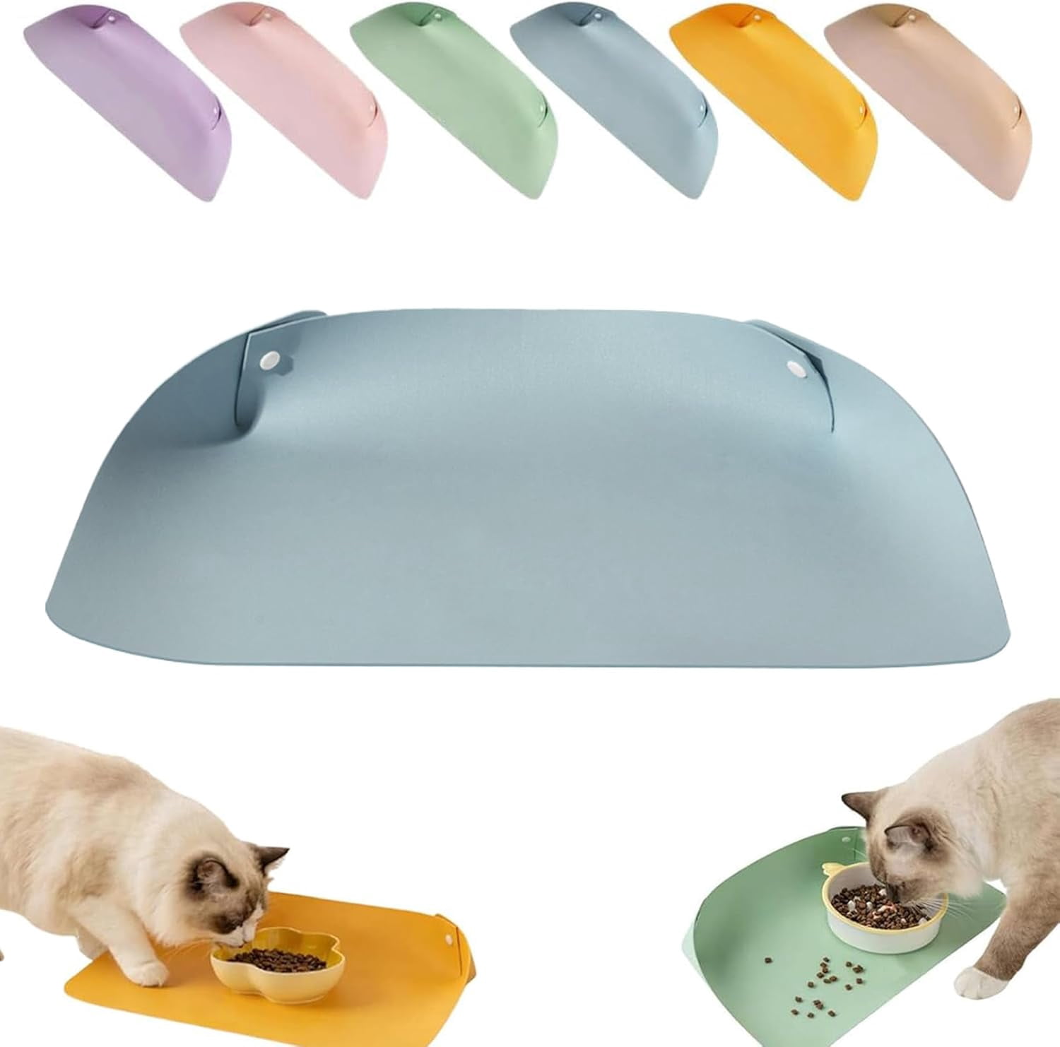 Curated visual reference: Gallery Detail: Cat Dog Food Mat Waterproof Raised Edge Leather Pet Placemat