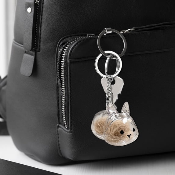 Cat & Dog Hair Keychains, Memorial Gift For Pet Lovers,Paw Shaped Leather Memorial Keepsake for Dog Cat Fur Storage, Pet Keychain Refillable, Unique Memorial Collection Keychain