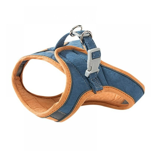 Cat Dog Harness And Leash Set - Suede Adjustable Comfort No Pull Puppy Vest Harnesses For Cats Dogs Walking Green Orang Pink