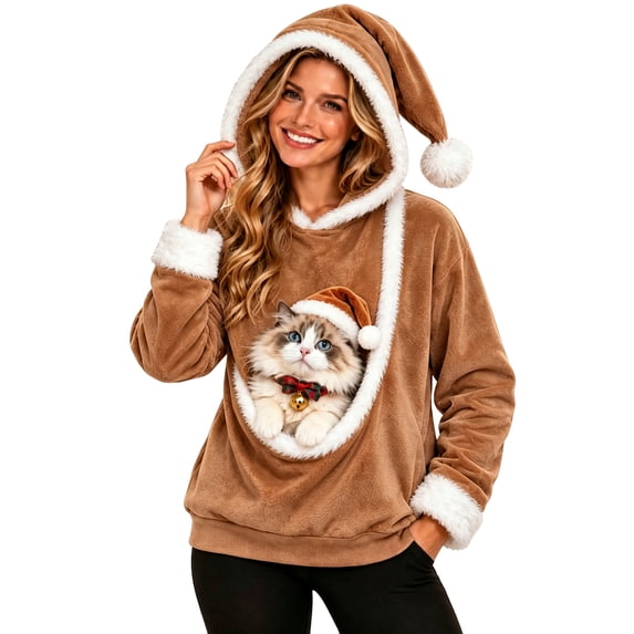 Cat & Dog Hoodie with Pouch Kangaroo Pockets Sweatshirt Pet Carrier Hoodies Pet Carrier Pullover