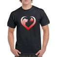 thumbnail image 1 of Cat Dog Love Heart Graphic Men Black T-Shirt, Male Small, 1 of 4