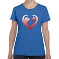 thumbnail image 1 of Cat Dog Love Heart Graphic Women Royal Blue T-Shirt, Female x-Large, 1 of 4