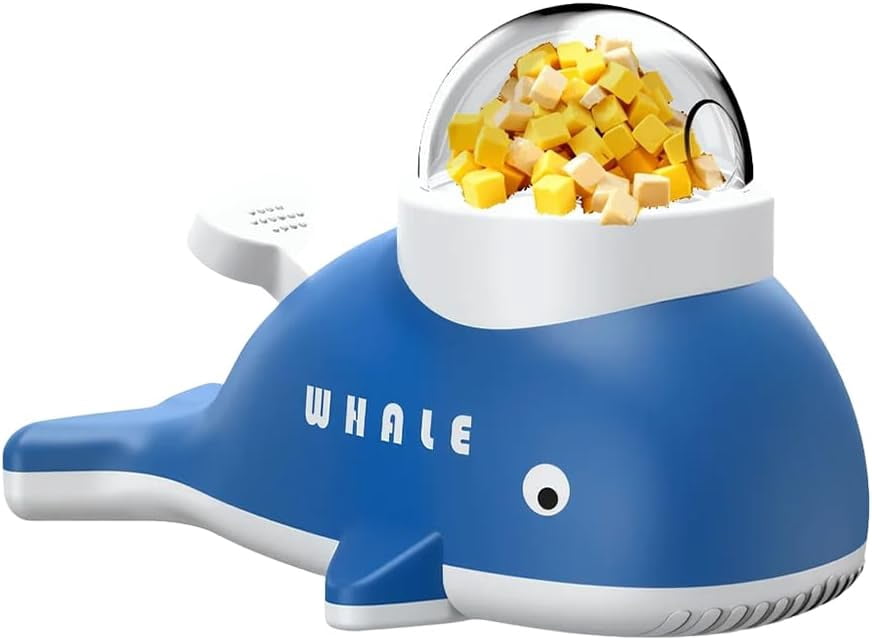 Cat & Dog Puzzle Treat Dispenser - Whale-Shaped Interactive Food Toy, Slow Feeder for Healthy Eating & IQ Training-dh