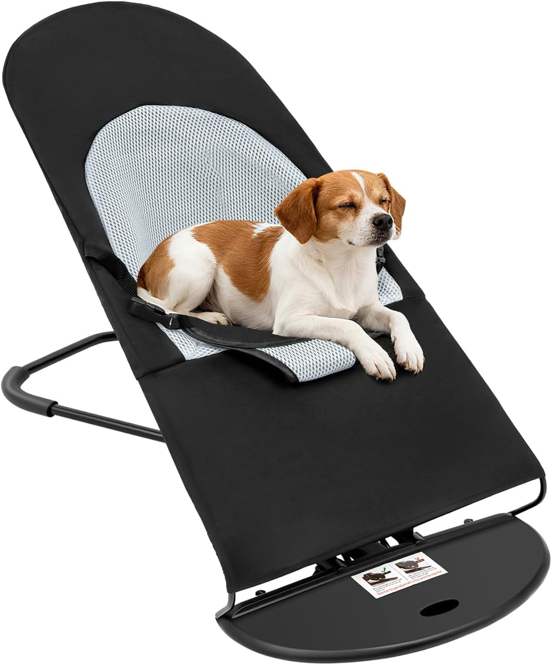 Cat Dog Rocking Chair, Portable Foldable Breathable Pet Bed with 3-Level Adjustable Height, No Installation Required, Easy to Clean for Small Dogs Cats Up to 33lbs