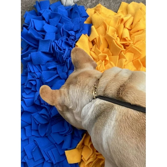 Cat Dog Stitch Rectangle 50x35cm Yellow and blue durable,washable thick snuffle mat, foraging mat for dogs
