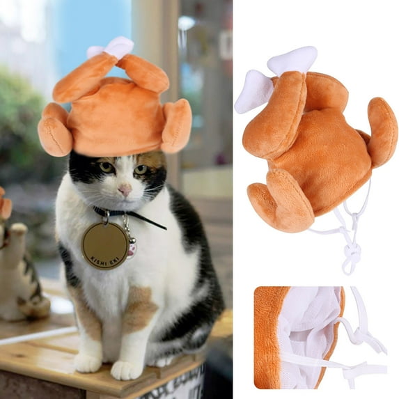 Cat Dog Thanksgiving Turkey Drumstick Hat Headband Pet Headgear For Halloween Holiday Party