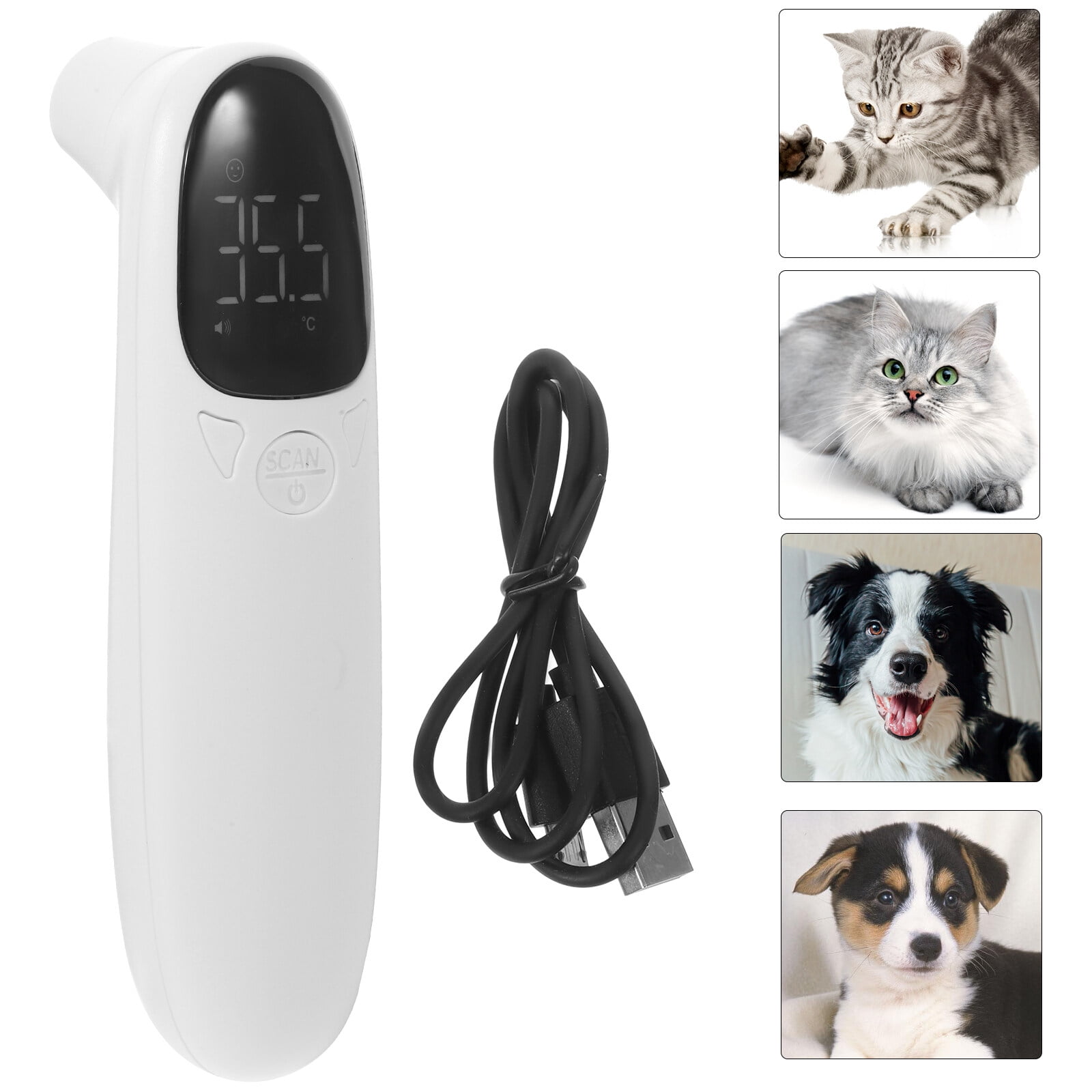 Cat & Dog Thermometer NonContact Rechargeable Pet Ear Thermometer