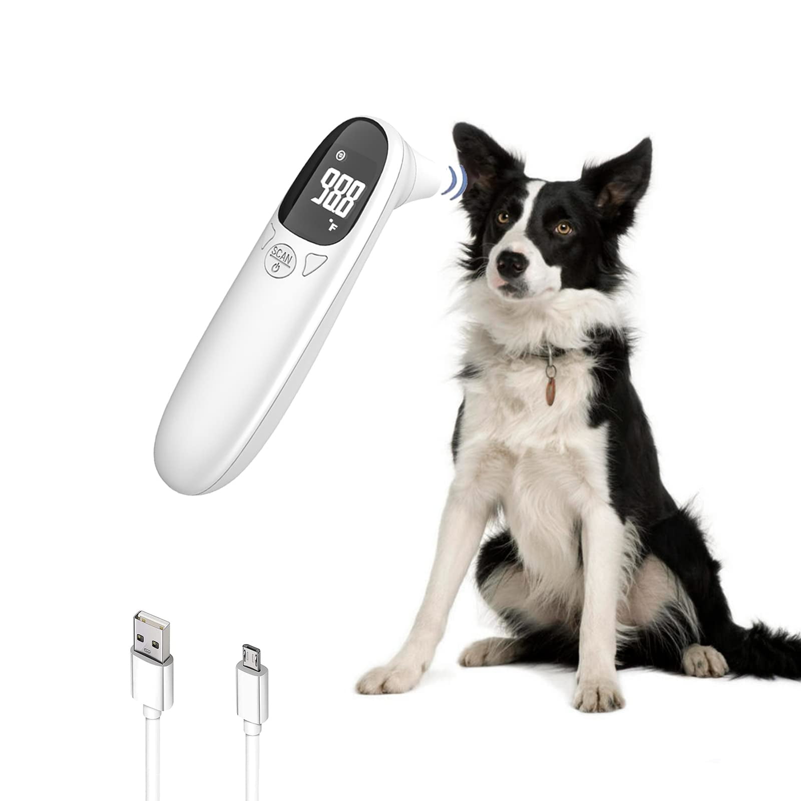 Cat & Dog Thermometer NonContact Rechargeable Pet Ear Thermometer