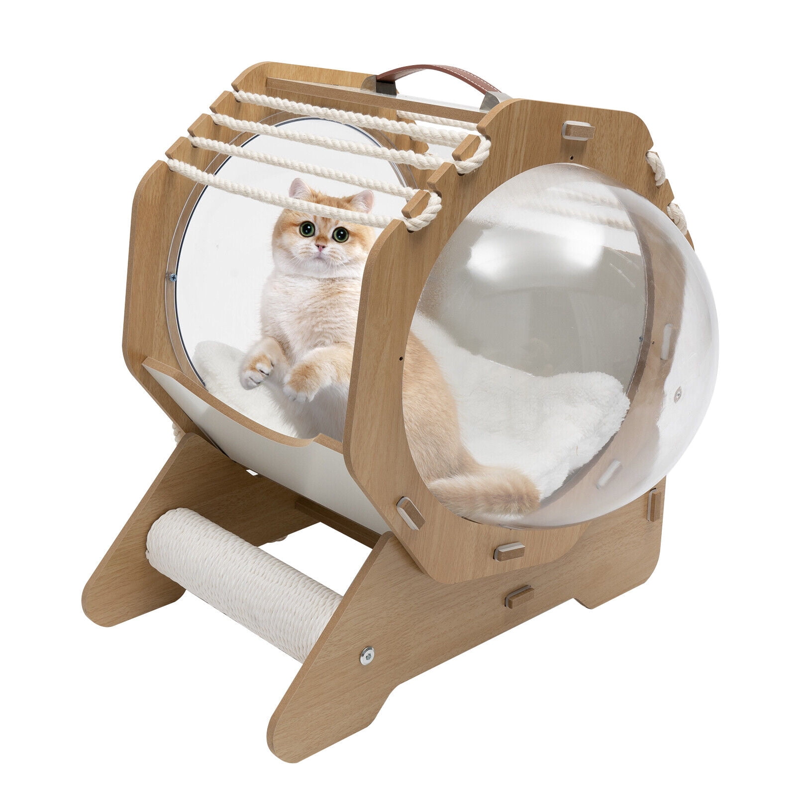Cat Dog Wooden Modern Pet Bed House Spaceship Space Capsule with ...