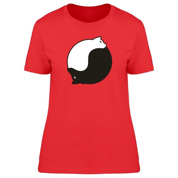 Cat & Dog, Yin Yang T-Shirt Women -Image by Shutterstock, Female Medium