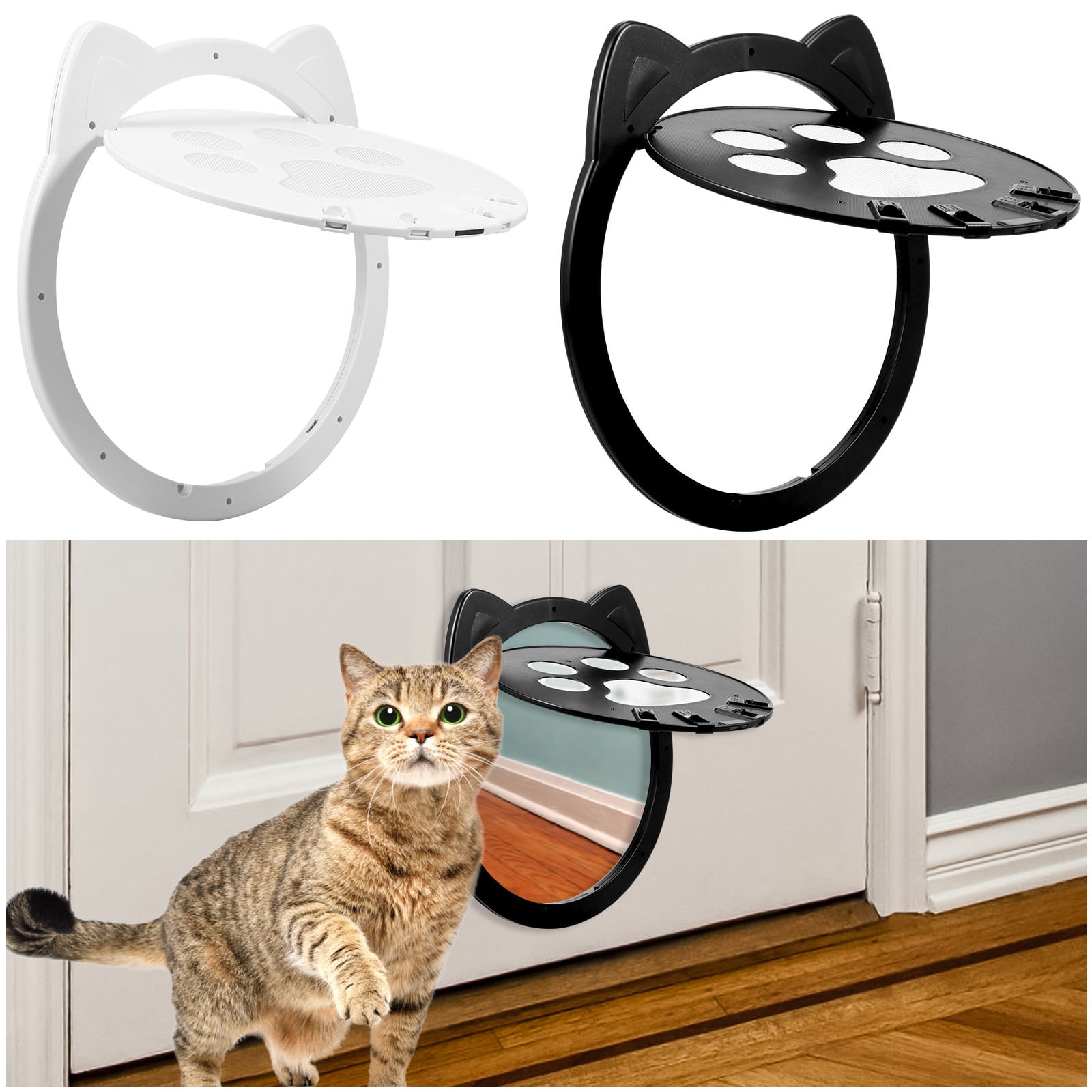 Cat Door,Cat Puppy Door with Lockable Safe Flap Door,Indoor