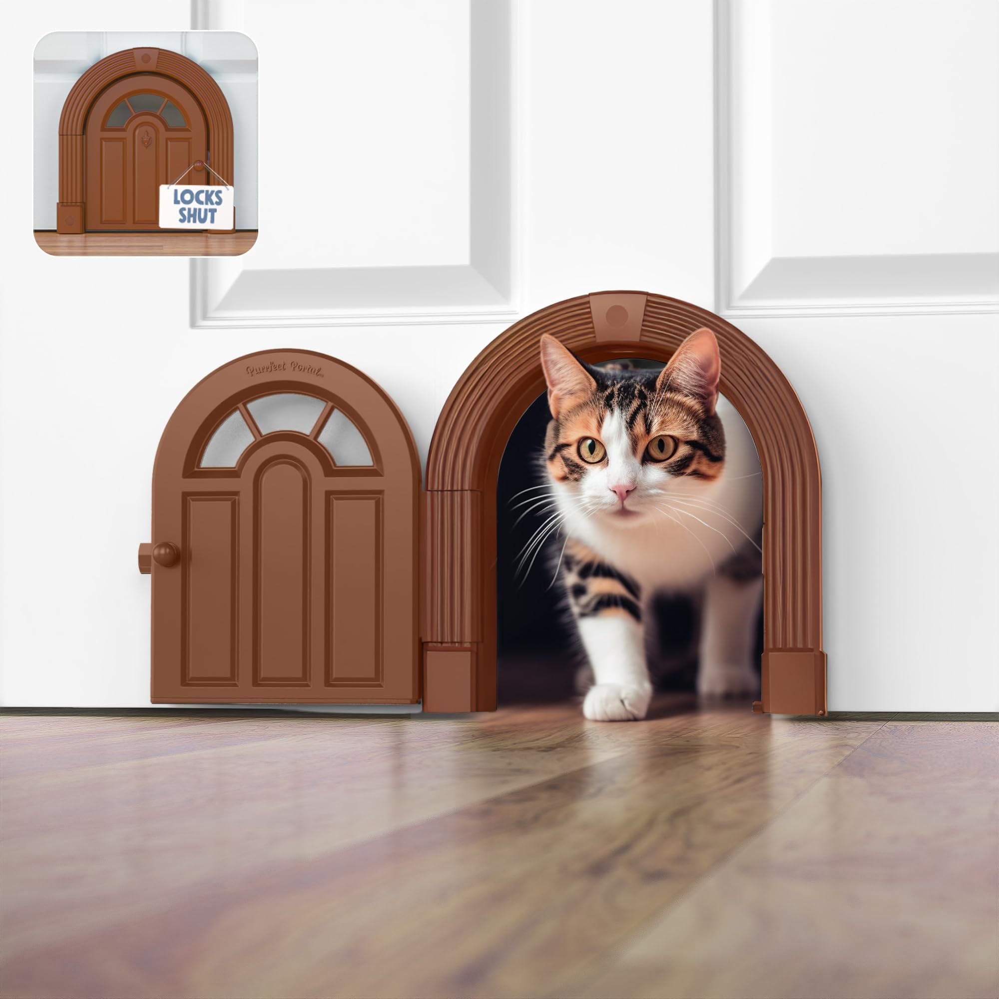 Cat Doors No Flaps Interior Cat Door With Brush Easy DIY Setup