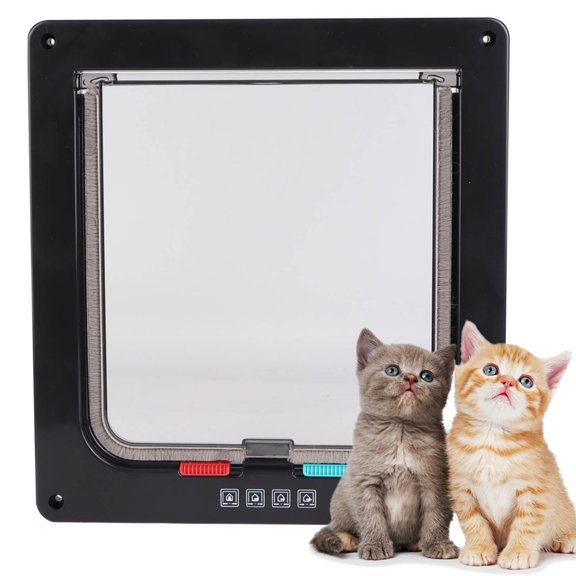 Cat Door,Pet Door Entry,ABS Acrylic Pet Cats Screen Door Window Lockable Waterproof Medium Cat Flap