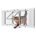 thumbnail image 1 of Cat Door for Window, Adjustable to Fit Window Width 31"-36", 4 Secure Lock Modes, Aluminum Frame and High-Transparency Glass, Magnetic Closure, Weatherproof Quick-Fit Pet Door for Cats, White, 1 of 10