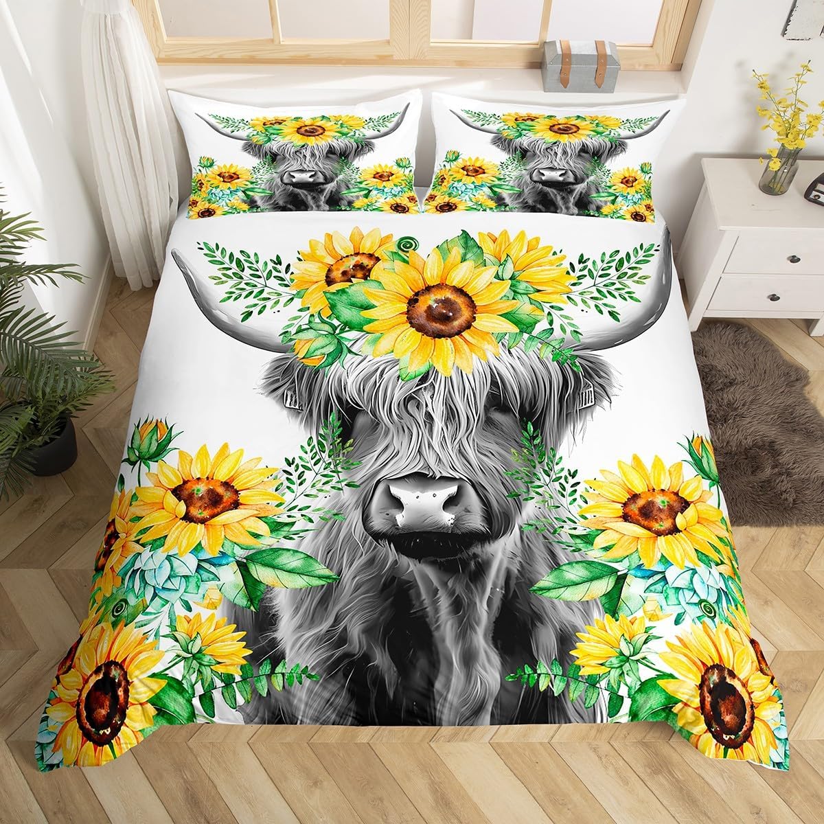 Cat Duvet Cover Pet Cat Pattern Bedding Set Cute Kitten Printed