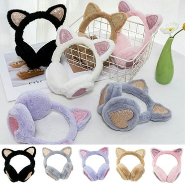 Cat Ear Earmuff Girls Plush Warm Ear Muff Soft Furry Outdoor Winter Ear Warmer Anti-Cold Ear Protector Earflap