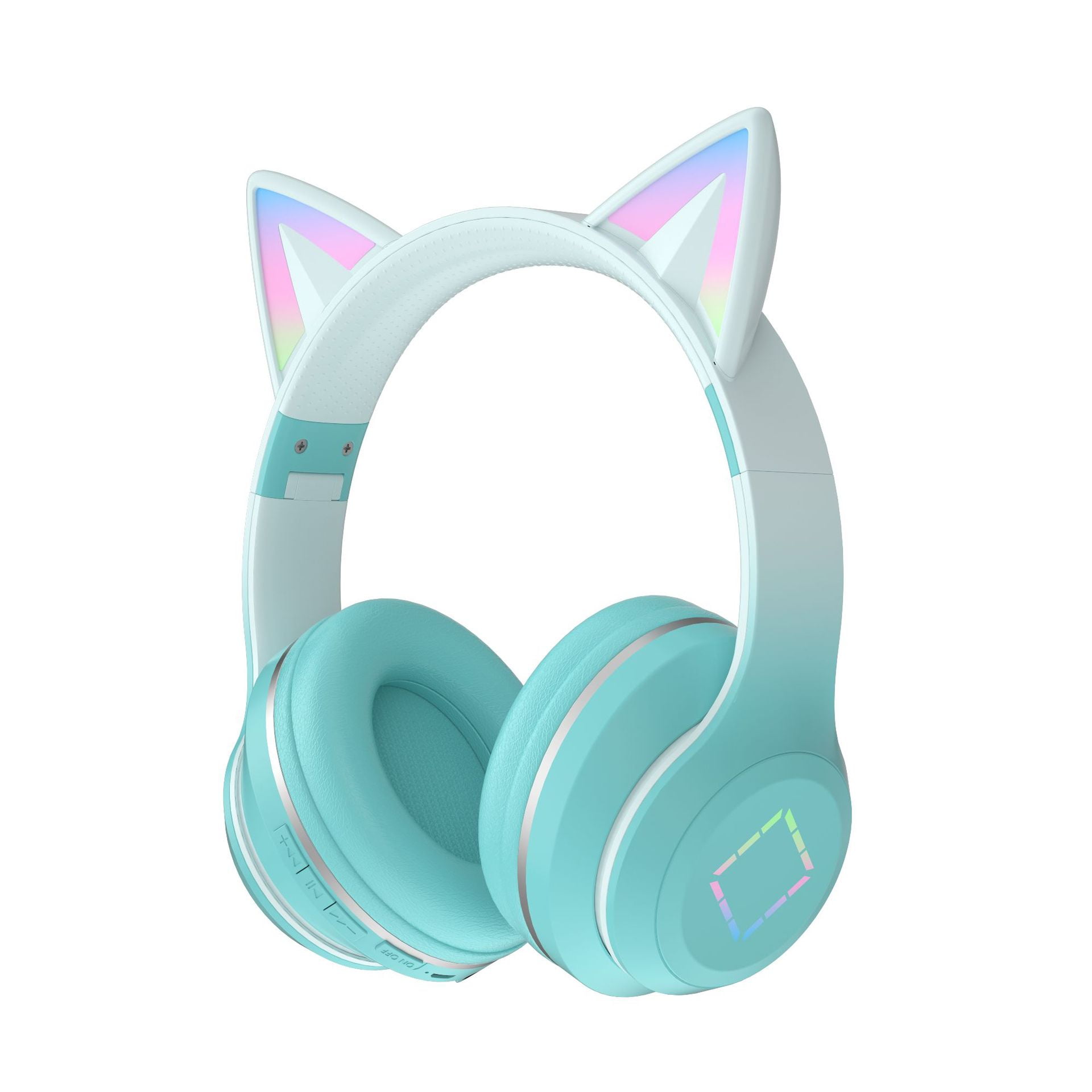 Cat Ear Gradient Bluetooth Headphone RGB Light TF/AUX HIFI Surround Stereo ANC Noise Reduction Headset for Playing games