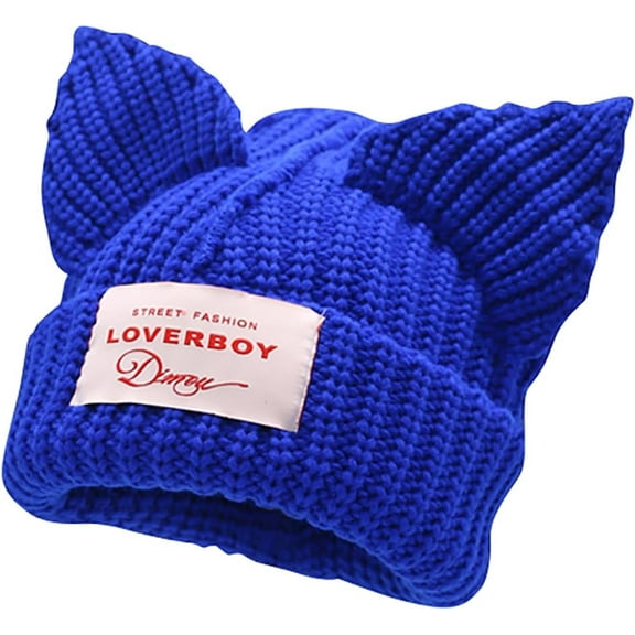 Cat Ear Hat Cute Beanie Hat Knit Wool Cap Warm Slouchy Crochet Hat