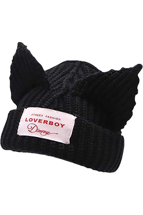 Cat Ear Hat Cute Beanie Hat Knit Wool Cap Warm Slouchy Crochet Hat