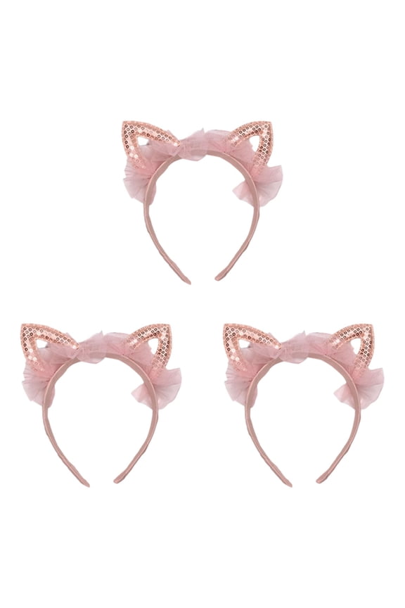 Cat Ear Headband - Sparkly Tulle Hair Accessory, Elegant Rhinestone Style, Retro Party Fashion, Festival Headband, Holiday Gift, Christmas, Thanksgiving, Women & Adult, Lightweight Design