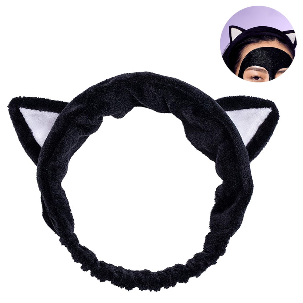 Cat Ear Headbands, Washing Face Shower Headbands, Fluffy Elastic Makeup
