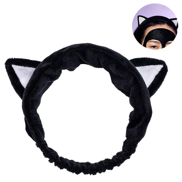 Cat Ear Headbands, Washing Face Shower Headbands, Fluffy Elastic Makeup