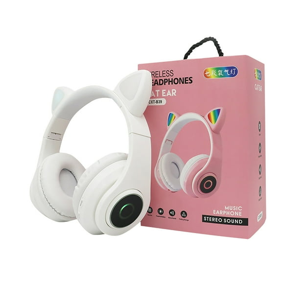Cat Ear Headphones, Gaming Headphone with Microphone, Stereo Hi-Fi Soun, Foldable Comfortable, Adjustable Wireless Over Ear Headset for Boys and Girls, Adults