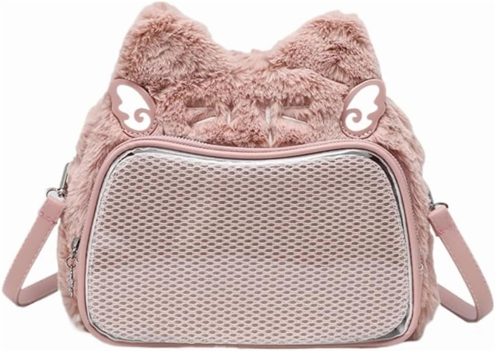 JUYGO Cat Ear Ita Backpack Cute Bags Kawaii Y2K Bags 3 Ways Crossbody Purse Messenger Bags for Women Shoulder Bag Tote (Pink)