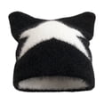 thumbnail image 1 of Cat Ear Knit Beanie Five Point Star Adult Winter Warm Slouchy Cap, 1 of 3