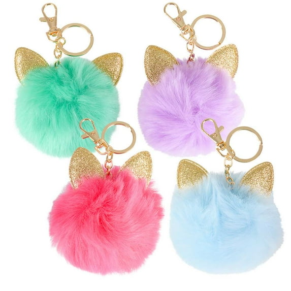 Cat Ear Pom Pom Key Chains