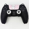 thumbnail image 1 of Cat Ear Silicone Cover Set for PS5 Controller with 1 Touchpad Sticker and 2 Thumb Grip Caps, Black, 1 of 5