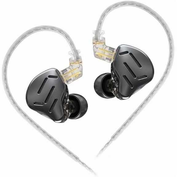 Zax in Ear Headphones 7BA+1DD Hybrid 16 Drivers HiFi Noise Cancelling in Ear Monitor, Zin Alloy Shell Metal Wired Earphone with 3.5mm Jack Detachable 2 Pin 0.75mm Cable (No mic, Black)