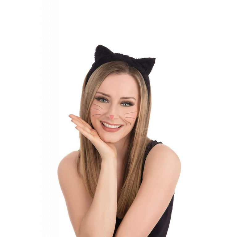 Cat Ears Black Fur Instant Disguise Unisex Cat Ears Black Fur Instant Disguise Unisex