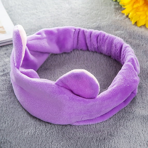 Cat Ears Hairband Head Band Party Gift Headdress Hair Accessories Makeup Tools (Purple)