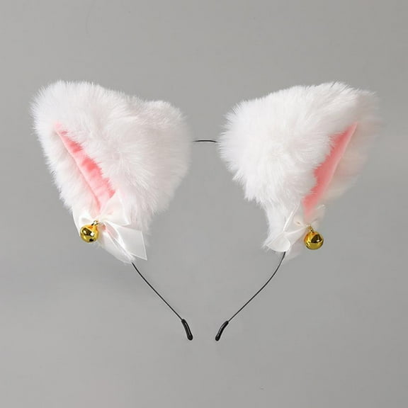 Cat Ears Headband Faux Fur Fluffy Headband for Halloween Cosplay Costume Party Lovely Hairband for Women & Girls