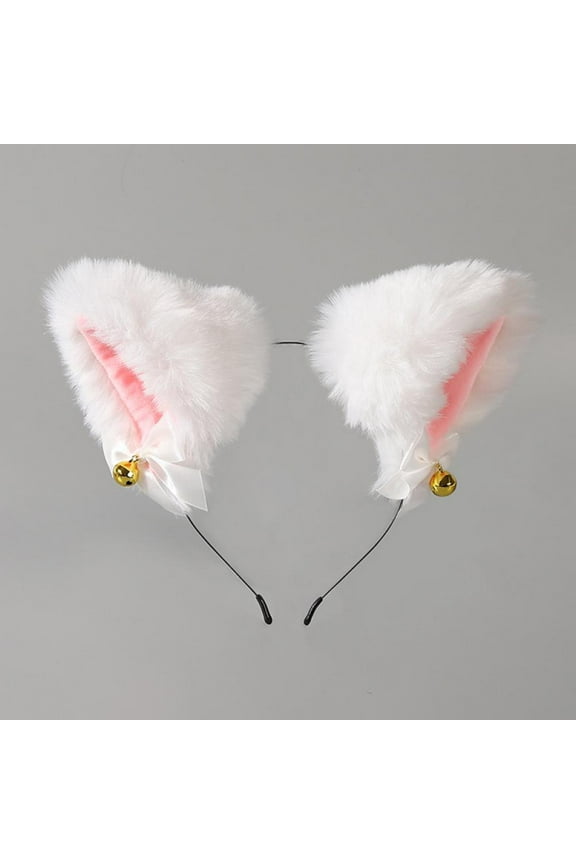 Cat Ears Headband Faux Fur Fluffy Headband for Halloween Cosplay Costume Party Lovely Hairband for Women & Girls