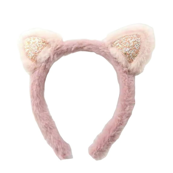 Cat Ears Headband Soft Elastic Hairband Cute Animal Ear Hair Clip Movable Accessory For Women Party Christmas Dress Up
