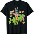 thumbnail image 1 of Cat Easter Bunny Riding Dino Trex Egg Hunt Dinosaur Boys Kid T-Shirt, 1 of 5