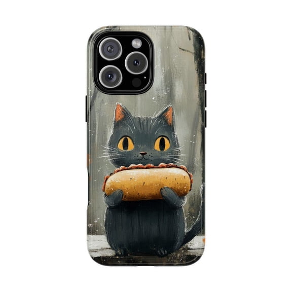 Cat Eating Sub Sandwich Funny Kitty Hoagie iPhone Case 17 to 11 Pro Max