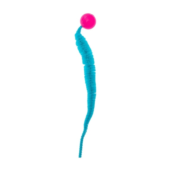Cat Elastic Ball Toy, Wiggly Worm Tail Jumping Ball, Interactive Chase and Pounce Pet Teaser Toy, Lightweight and Bouncy for Indoor Play