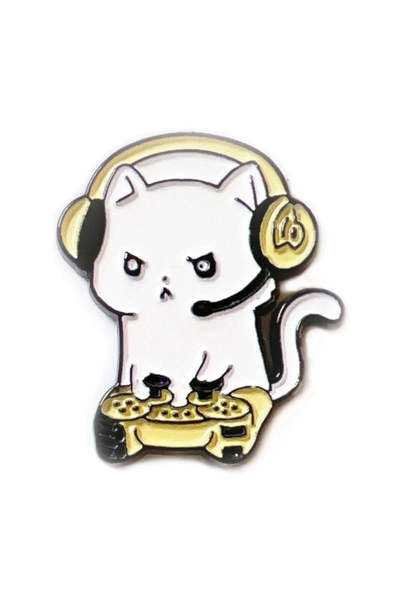 Cat Enamel Pin Gamer Cat Anime Pin Badge Lapel Brooch for Cat Lovers