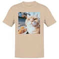 thumbnail image 1 of Cat Enjoying Taco Men's Natural T-shirt, 1 of 3