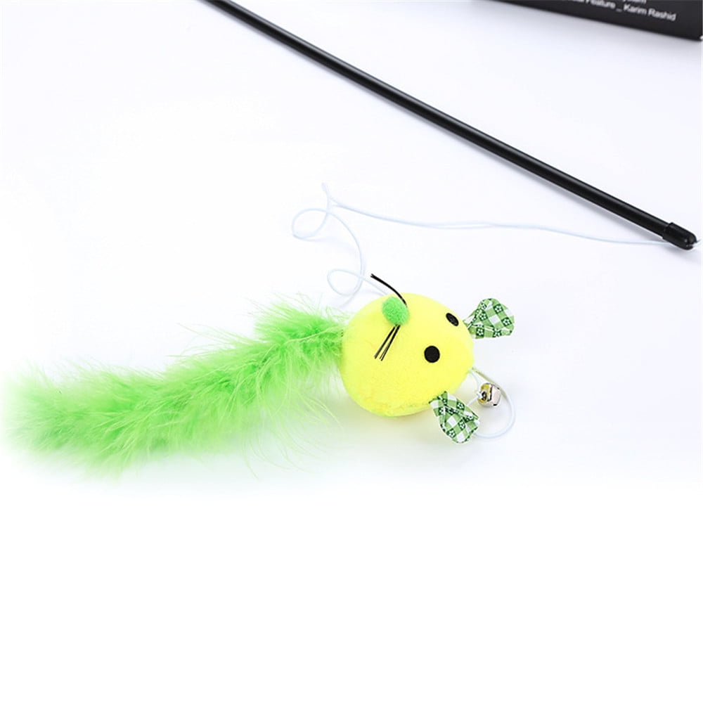 Cat Enrichment for Indoor Cats Cat Pet Toy Stick Green Cartoon Shape